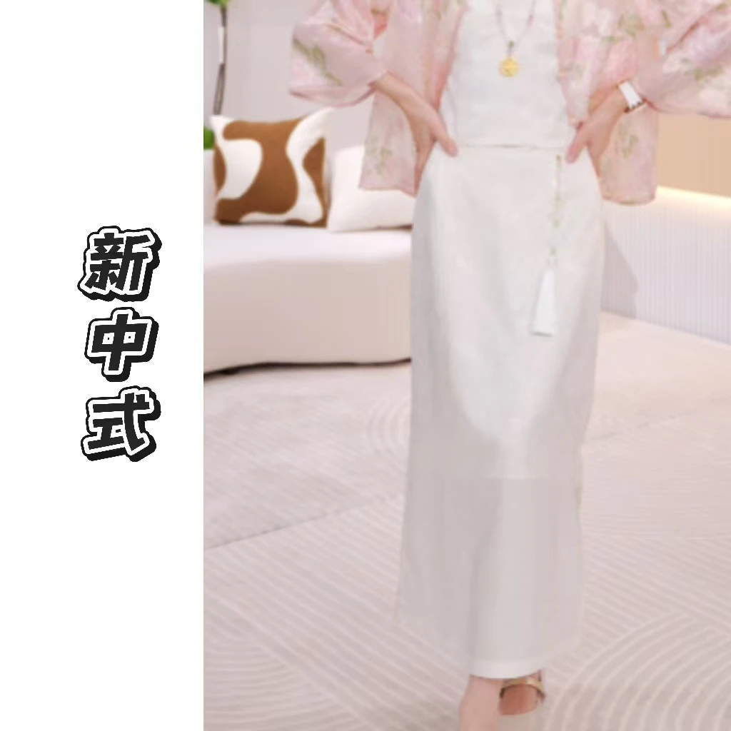 新中式国风提花半身裙气质复古高腰显瘦裙子JX0006