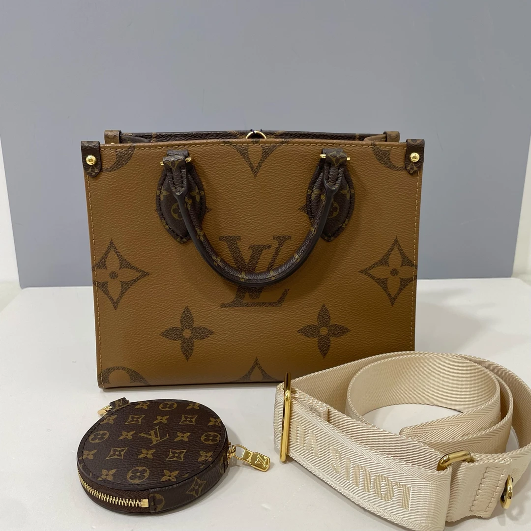 99新 LouisVuitton/路易威登 /老花onthego小号/托特/芯片款