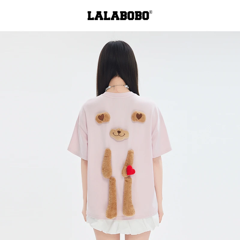 武汉LALABOBO2025年立体熊爱心T恤LBEB-WSDT45商场同款