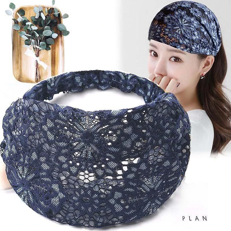 庶白发帽宽边薄款蕾丝发带遮白发洗脸发卡高级感显年轻压发头套女