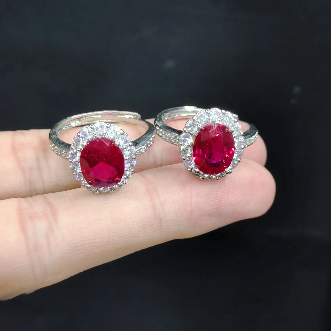 培育红宝石【李想精选】红宝石蛋面戒指J22【多样性发其一】