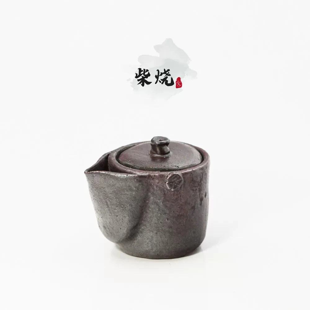 日式宝瓶长安28烧柴窑作品铕山子2025手捻紫砂高身小茶壶聚香65ml