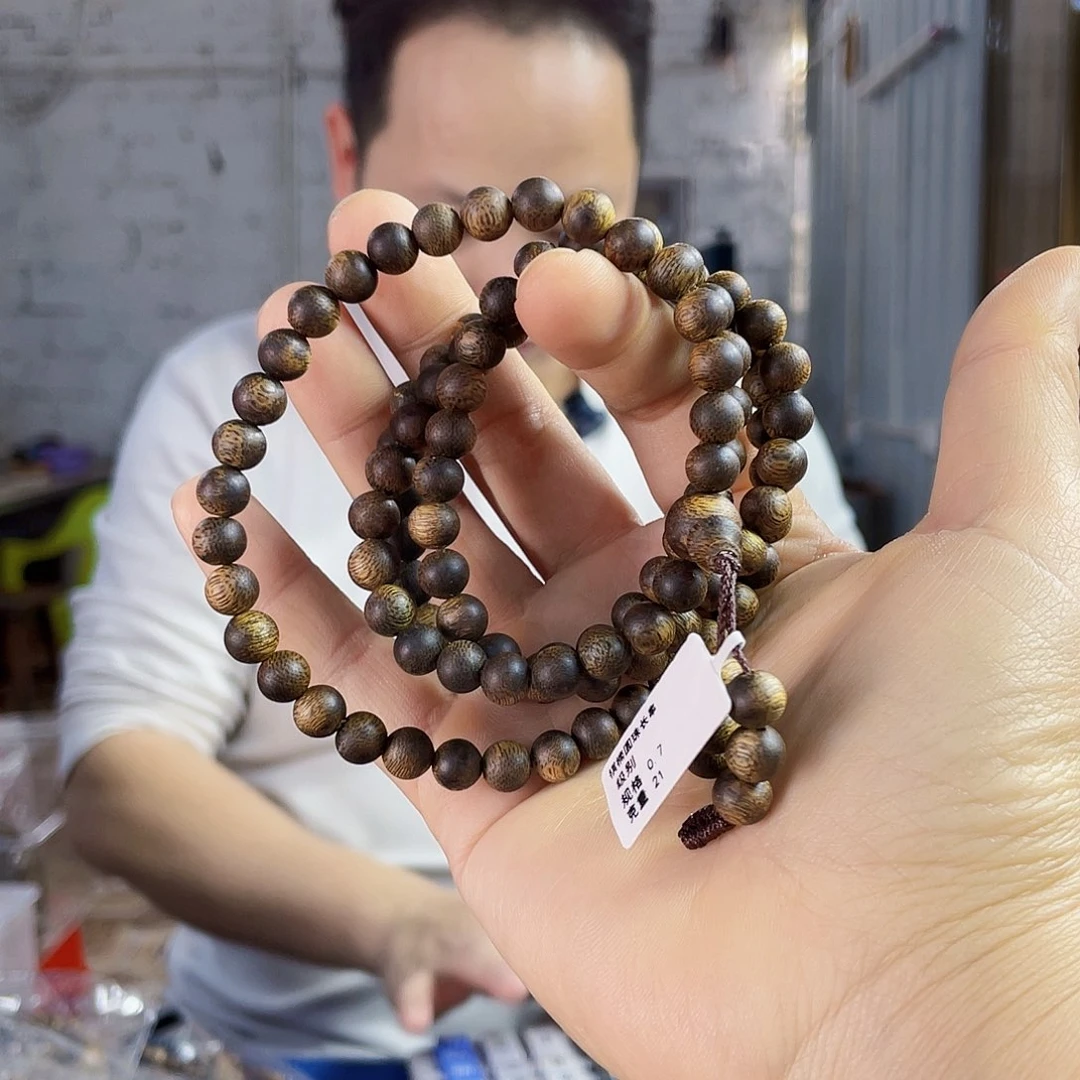 沉香手串棋楠白露圆珠长串0.7/21克多样性发一
