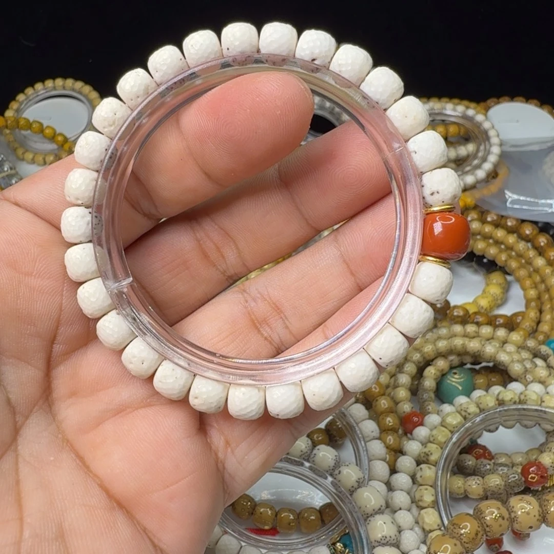 星月菩提吊坠白石玉料