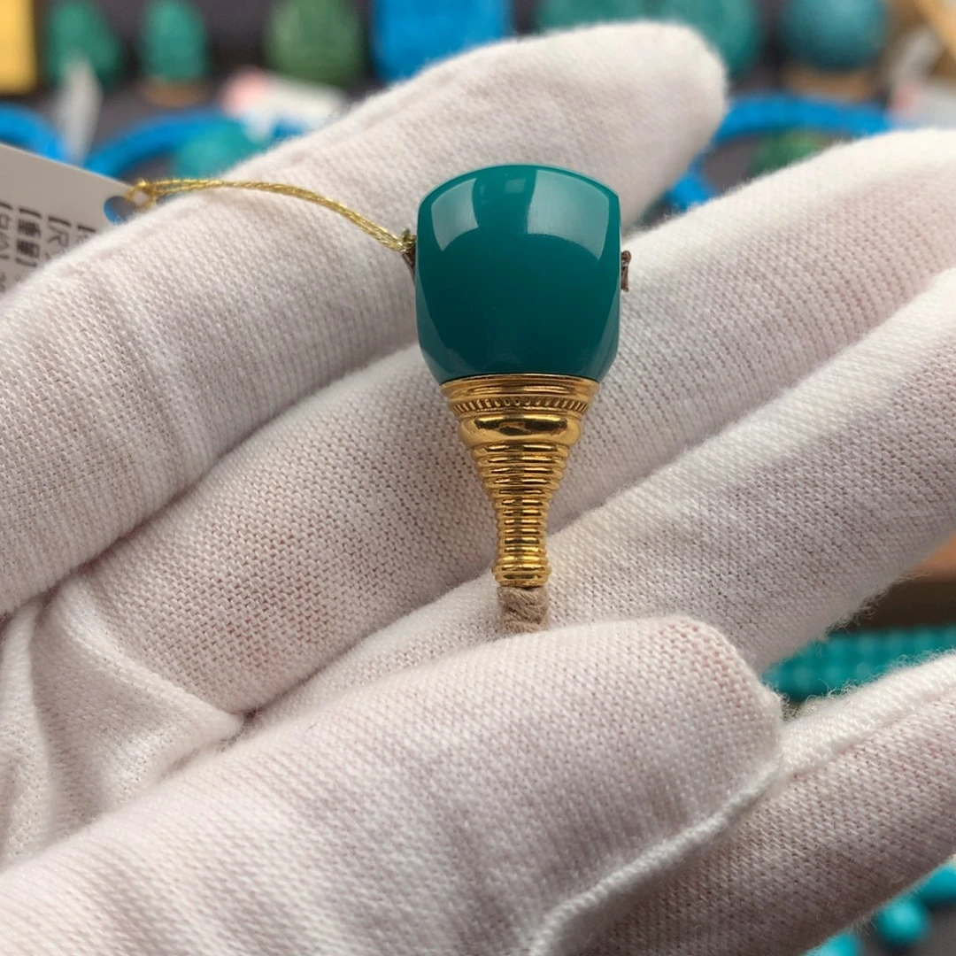 绿松石足金镶嵌发饰12*12mm