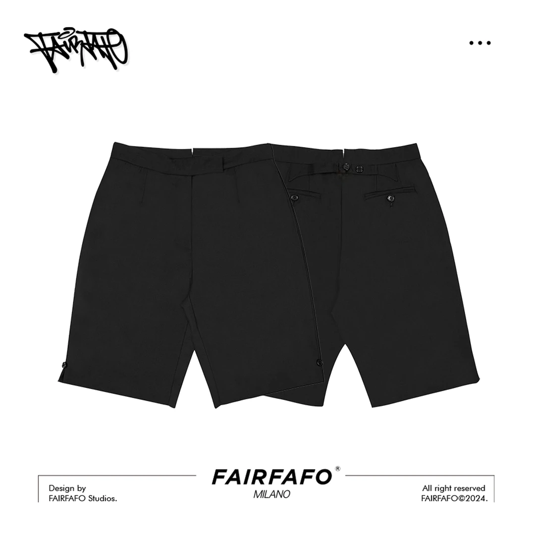 FAIRFAFO林肉肉【后腰织带短西裤】23KZ2017时尚百搭简约舒适垂感款