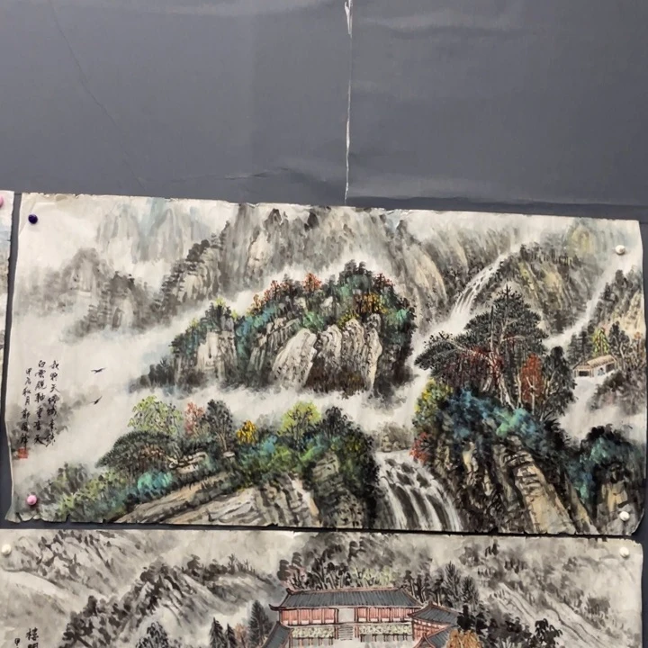 国画用****4四尺作品山水11111微瑕