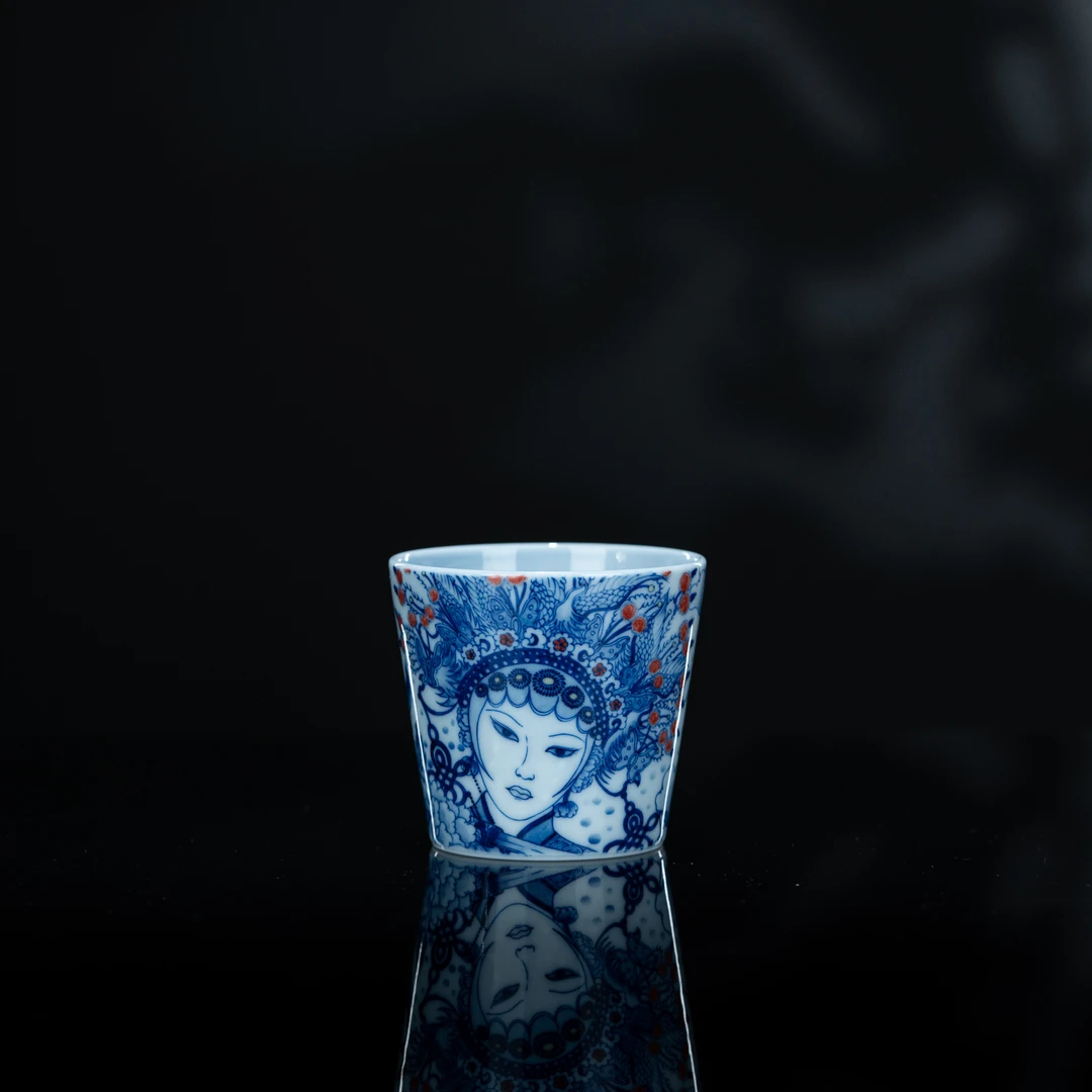 画堂春 虞美人直口杯100cc 手工手绘家用茶具