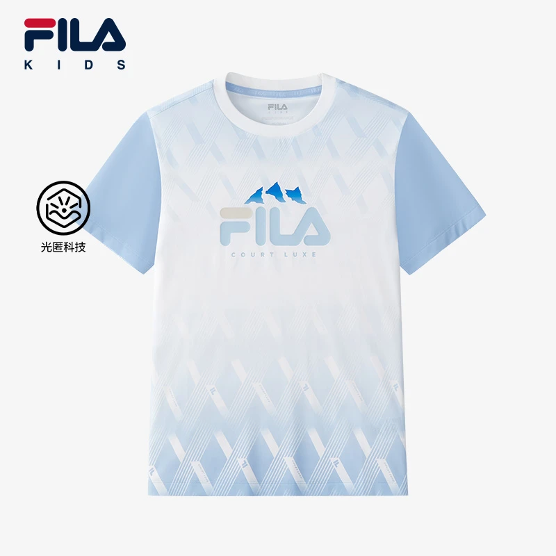 FILA KIDS斐乐童装男大童短袖T恤2025夏季儿童上衣K12B523162F