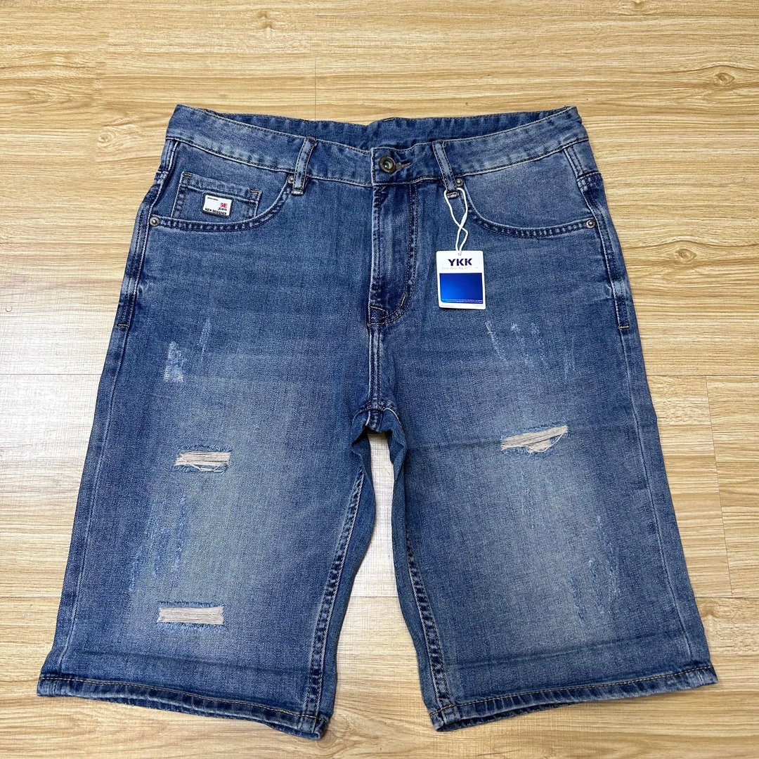 新款大牛直筒春夏复古蓝五分裤五袋款牛仔裤高端短裤弹力男士