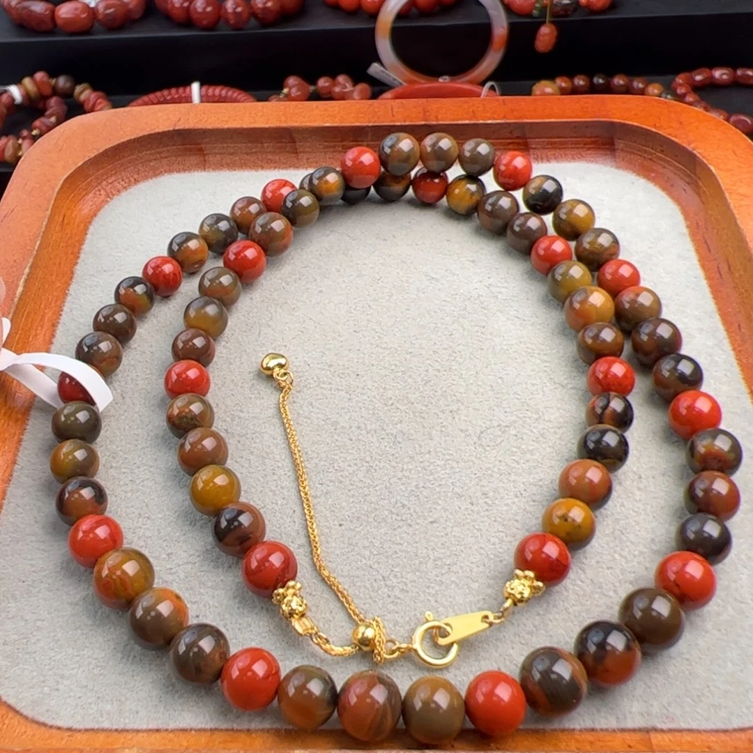 南红玛瑙银S925镶嵌（大山包包浆项链6+）