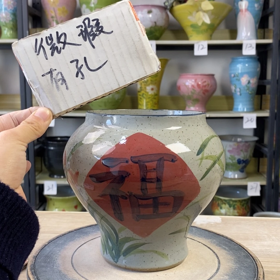 景德镇手工手绘陶瓷花盆