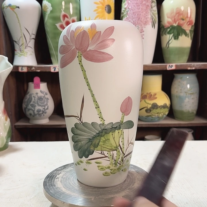 陶大萝卜白荷花徒弟陶瓷