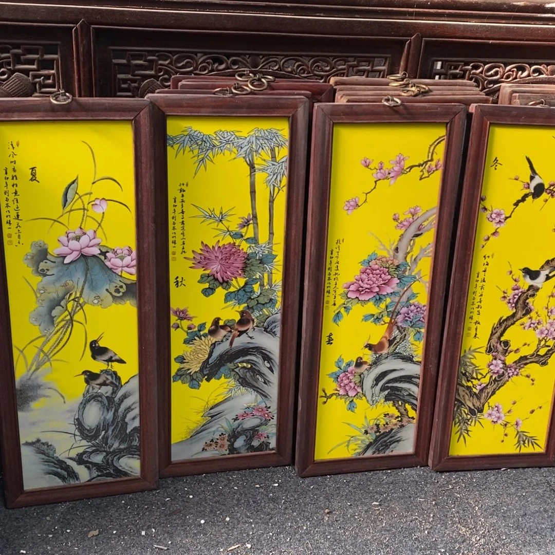 瓷53*21*4景德镇瓷板画柴窑烧制