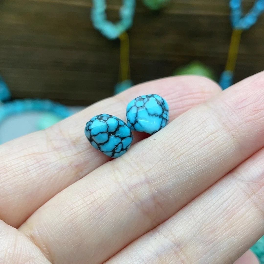 绿松石未镶嵌珠宝奇石高瓷蓝网红随行