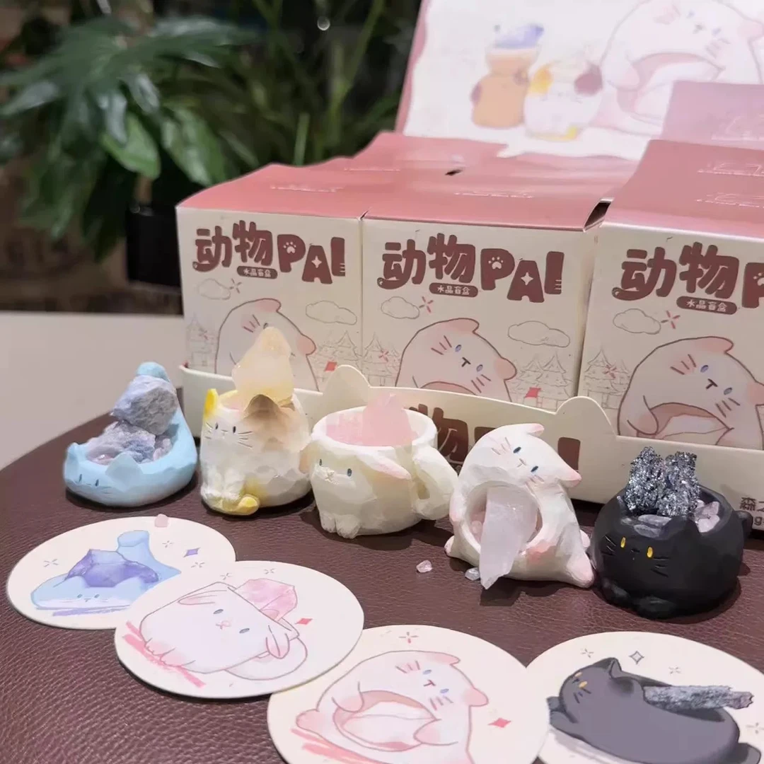 【拆盒】动物pai水晶盲盒潮玩摆件