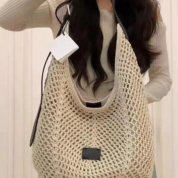 编织托特包包女夏新款海边沙滩大容量韩系小众镂空单肩斜挎包女款