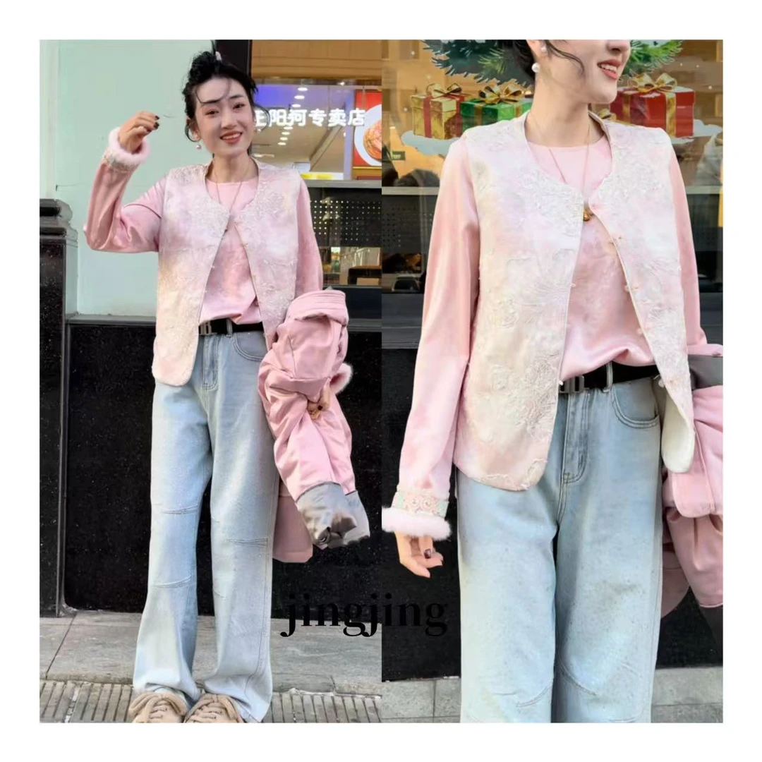 冬季新款休闲百搭重工提花新中式马甲(80039)