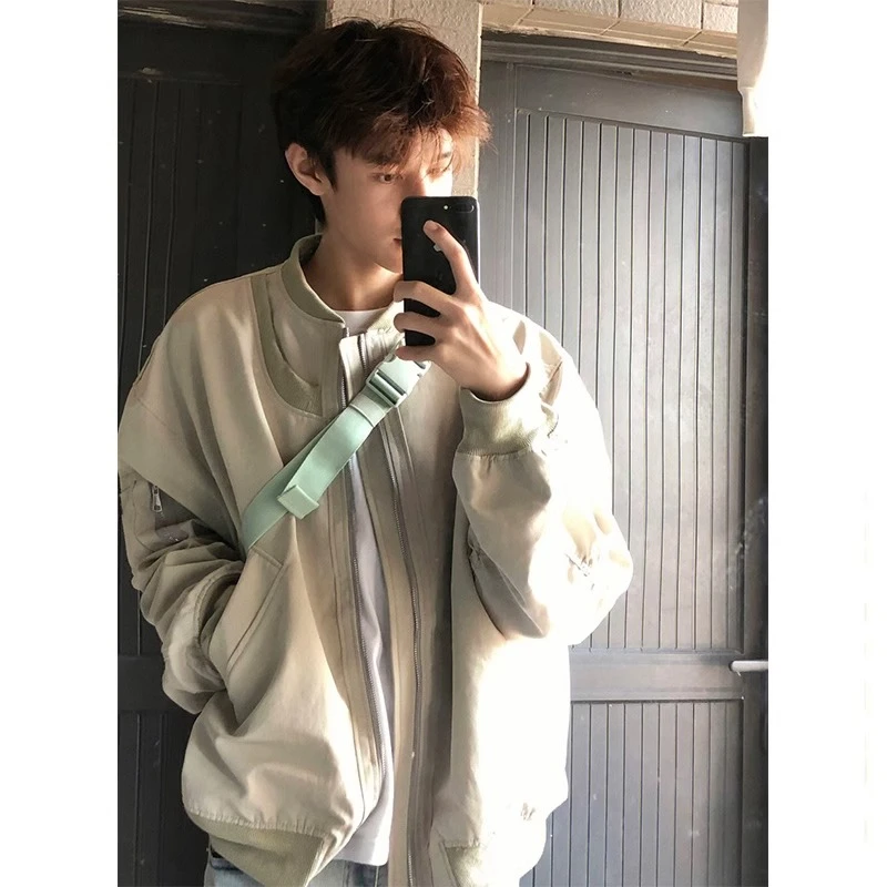 美式高级感外套男女情侣棒球服2025春秋新款夹克潮流不对称上衣服