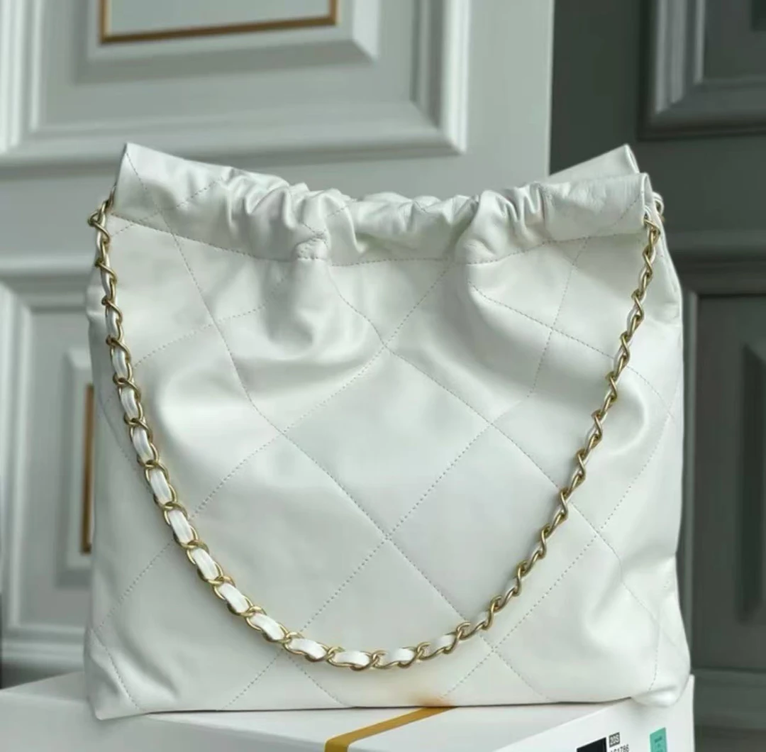 2025夏季新款菱格绣线单肩斜挎包小香垃圾袋包包大号6698