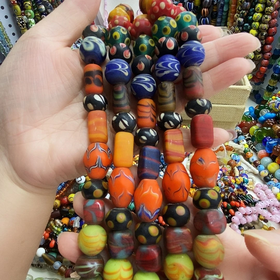 颈饰琉璃藏巴半成品一条，032