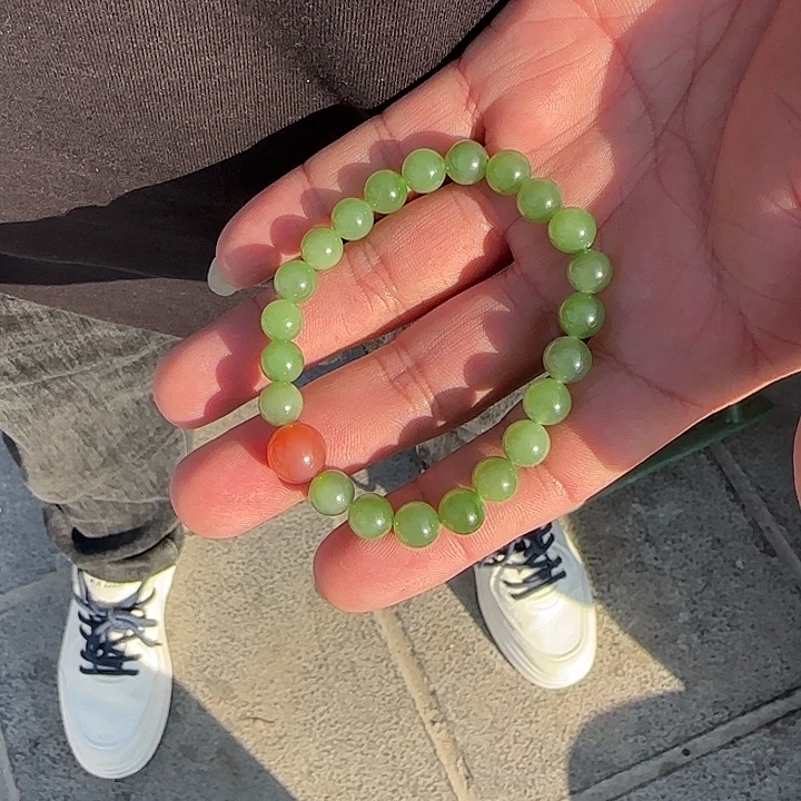 和田玉未镶嵌手链俄碧纯净版卡8