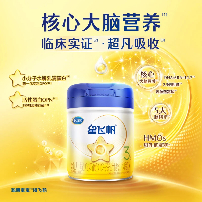 【鹤礼】飞鹤星飞帆奶粉婴幼儿配方奶粉专利opo