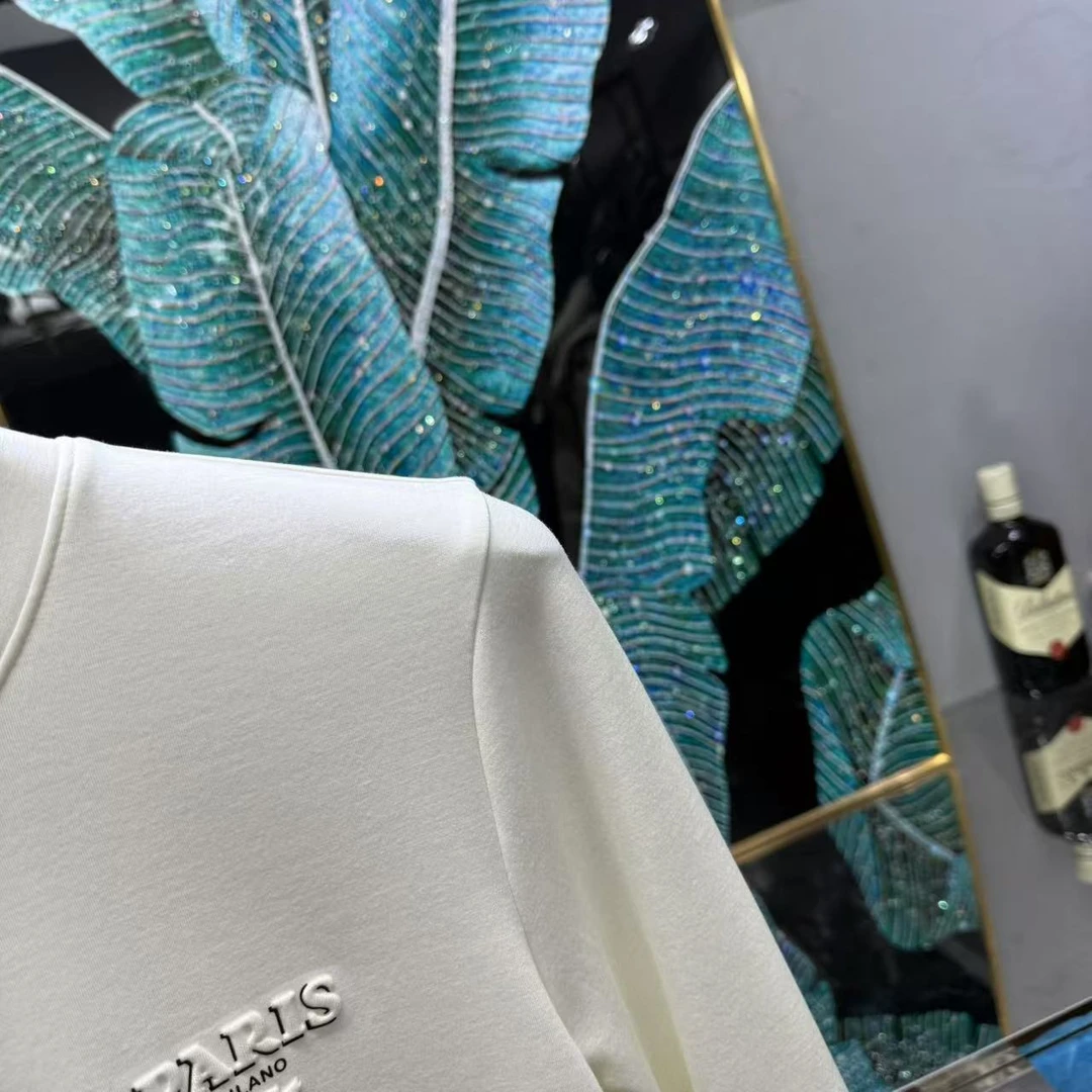 欧货男士秋冬新款休闲时尚百搭日常打底衫压胶长袖中领T恤 861