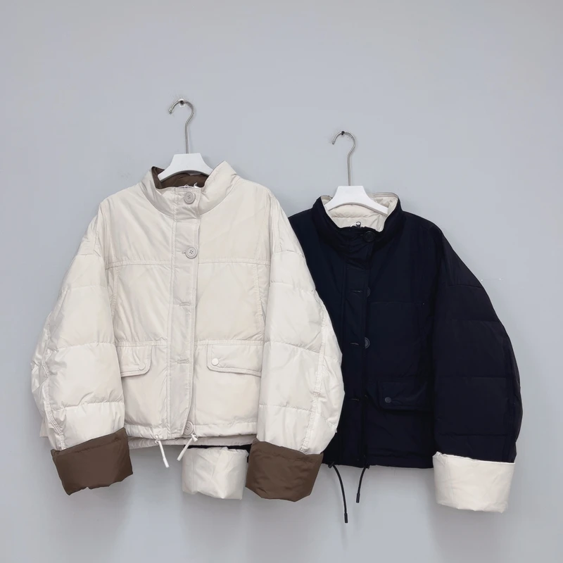 184冬季新品外套 时尚休闲加厚韩版立领宽松百搭短款