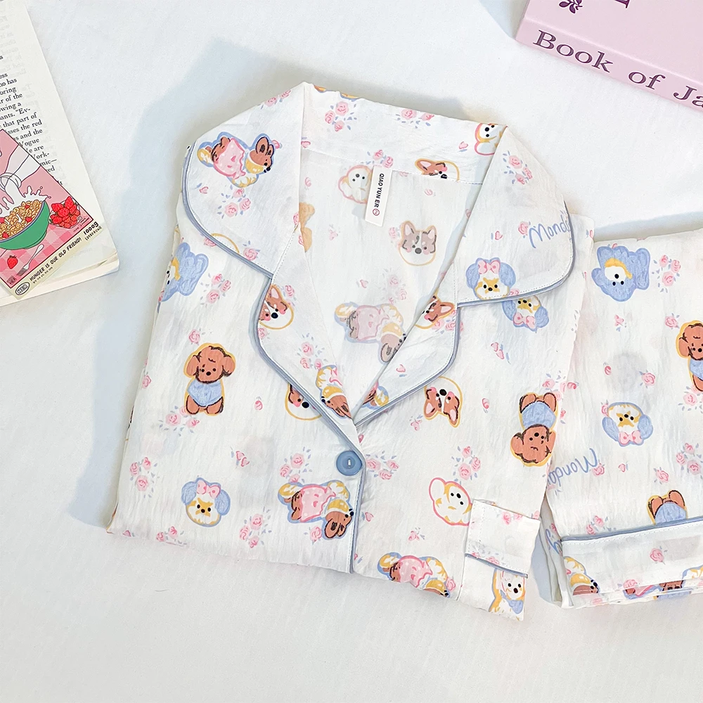 【卷毛狗狗】长袖长裤秋季可爱春秋女款爆款2025新款家居服睡衣推荐