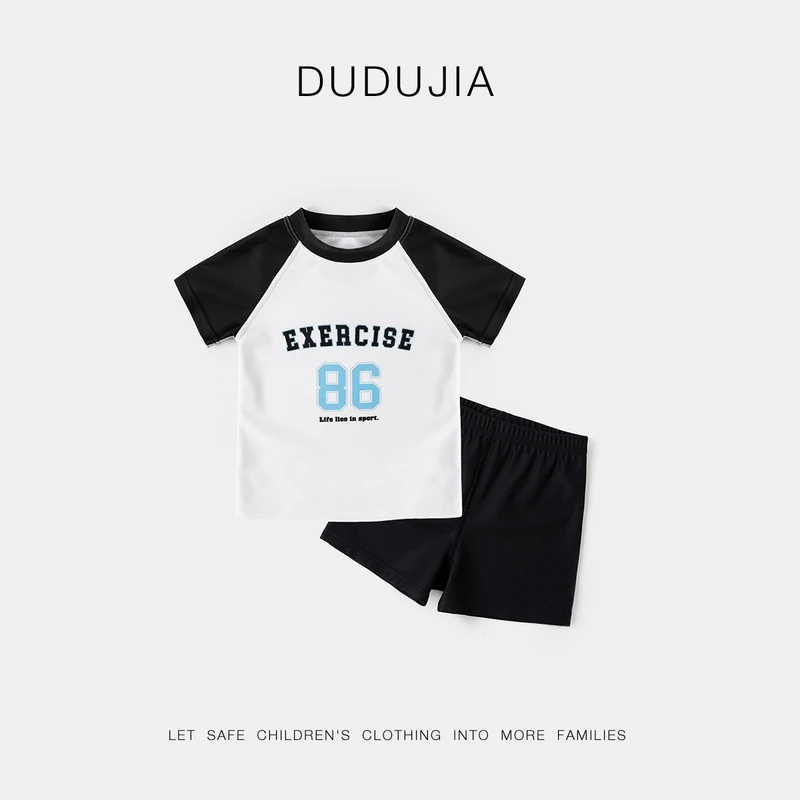 【现货】嘟嘟家宝宝分体泳衣套装夏男宝短袖短裤两件套夏F4BYY011