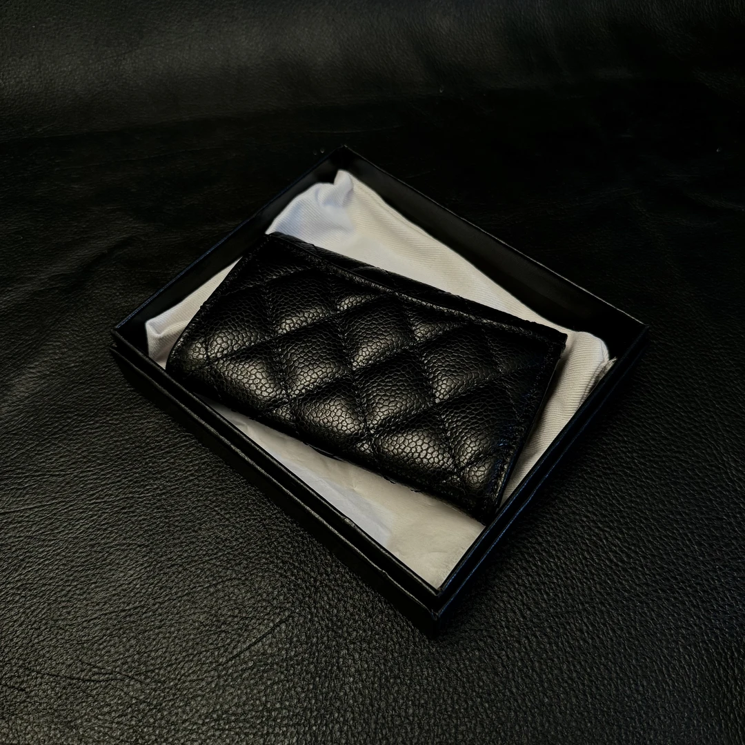 24A黑银卡包零钱包鱼子酱HAAS牛皮