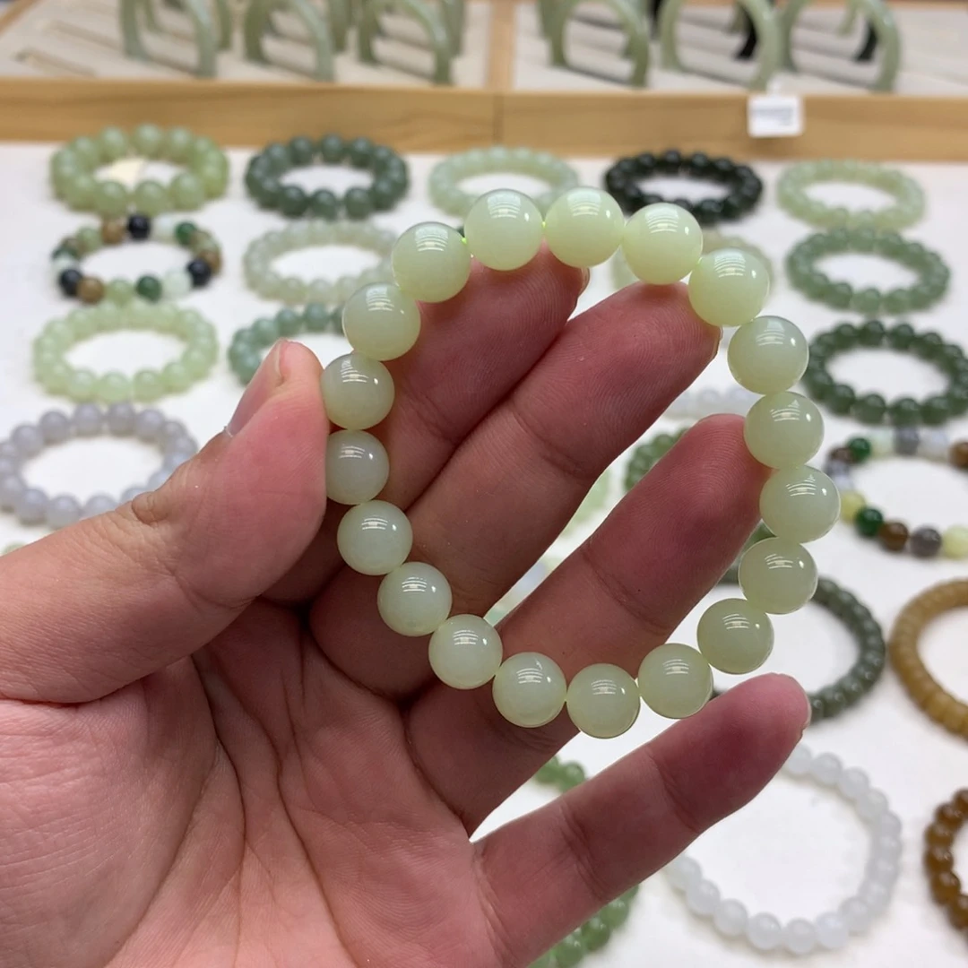 和田玉手串（晴水10）未镶嵌