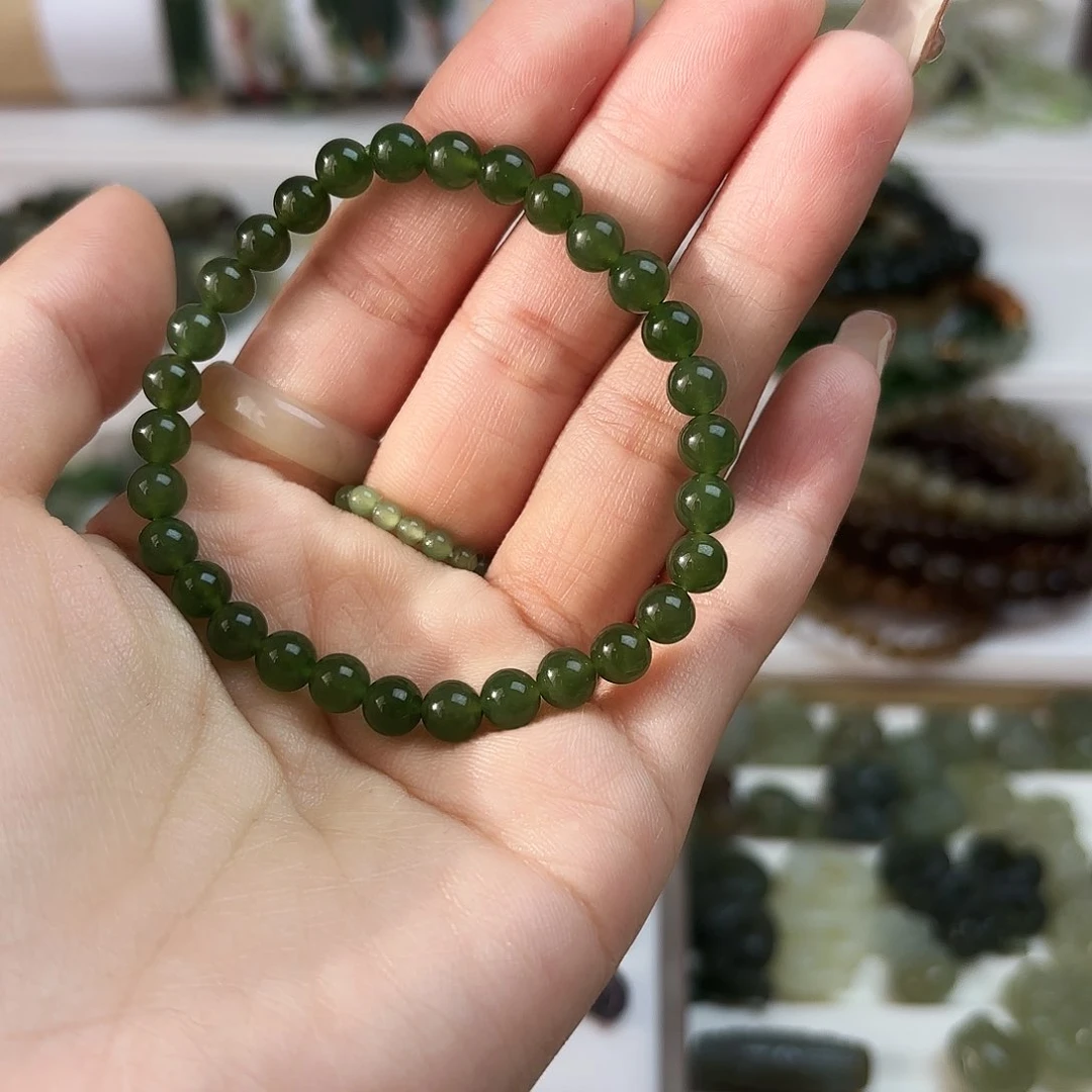 和田玉颈饰未镶嵌碧玉卡6单圈