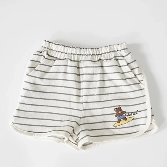 日单 futa儿童毛圈条纹短裤 纯棉吸汗