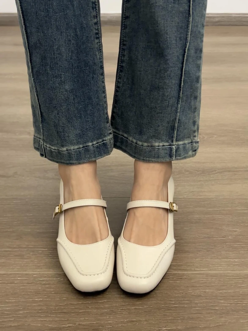 【真皮牛皮】复古粗跟鞋皮鞋百搭夏季软底玛丽珍鞋单鞋女鞋