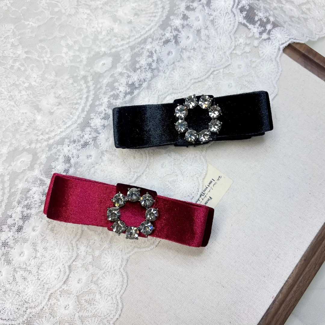 韩国东大门饰品发饰丝绒扭扭夹香蕉夹