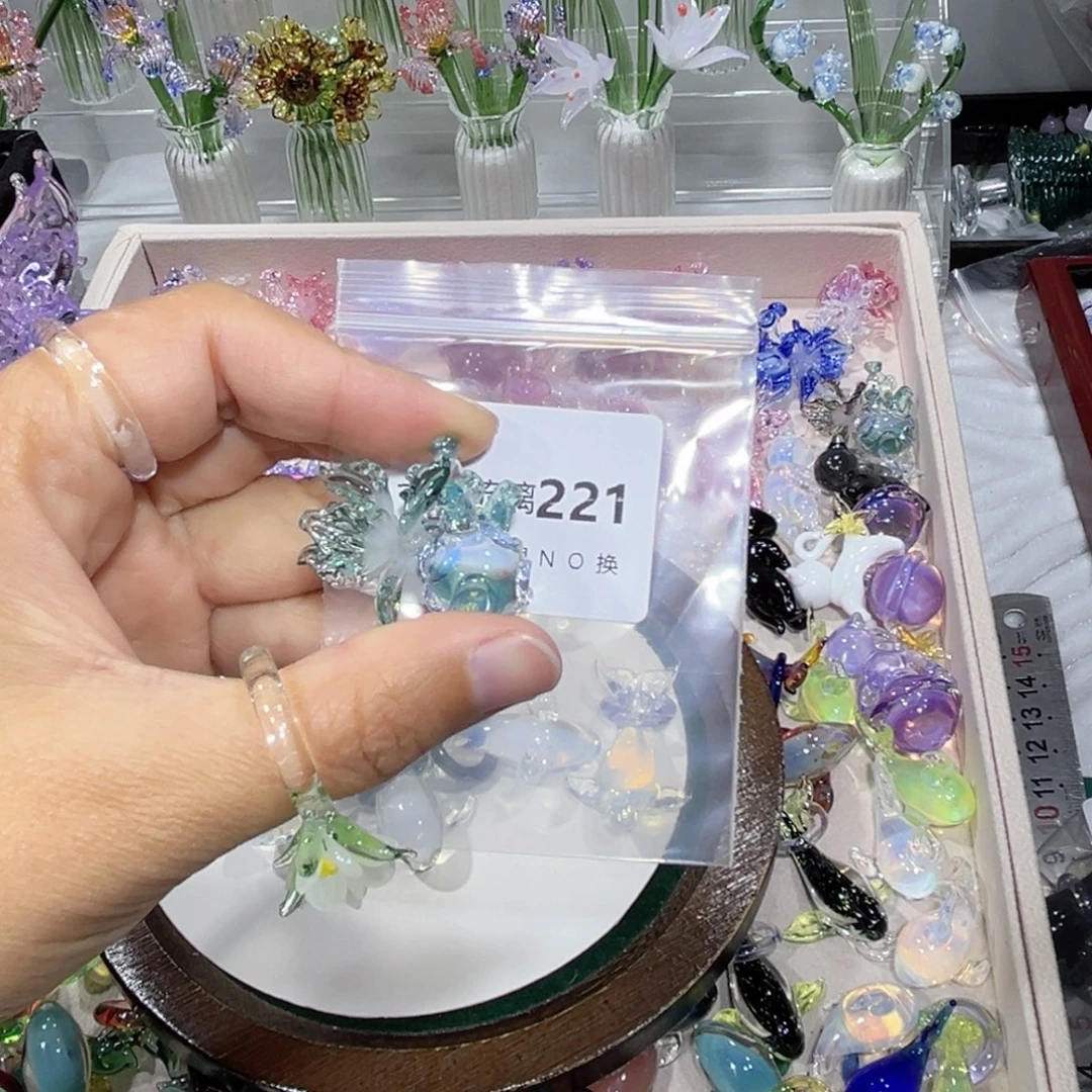 琉璃吊坠（不含链）221鸢尾花心脏