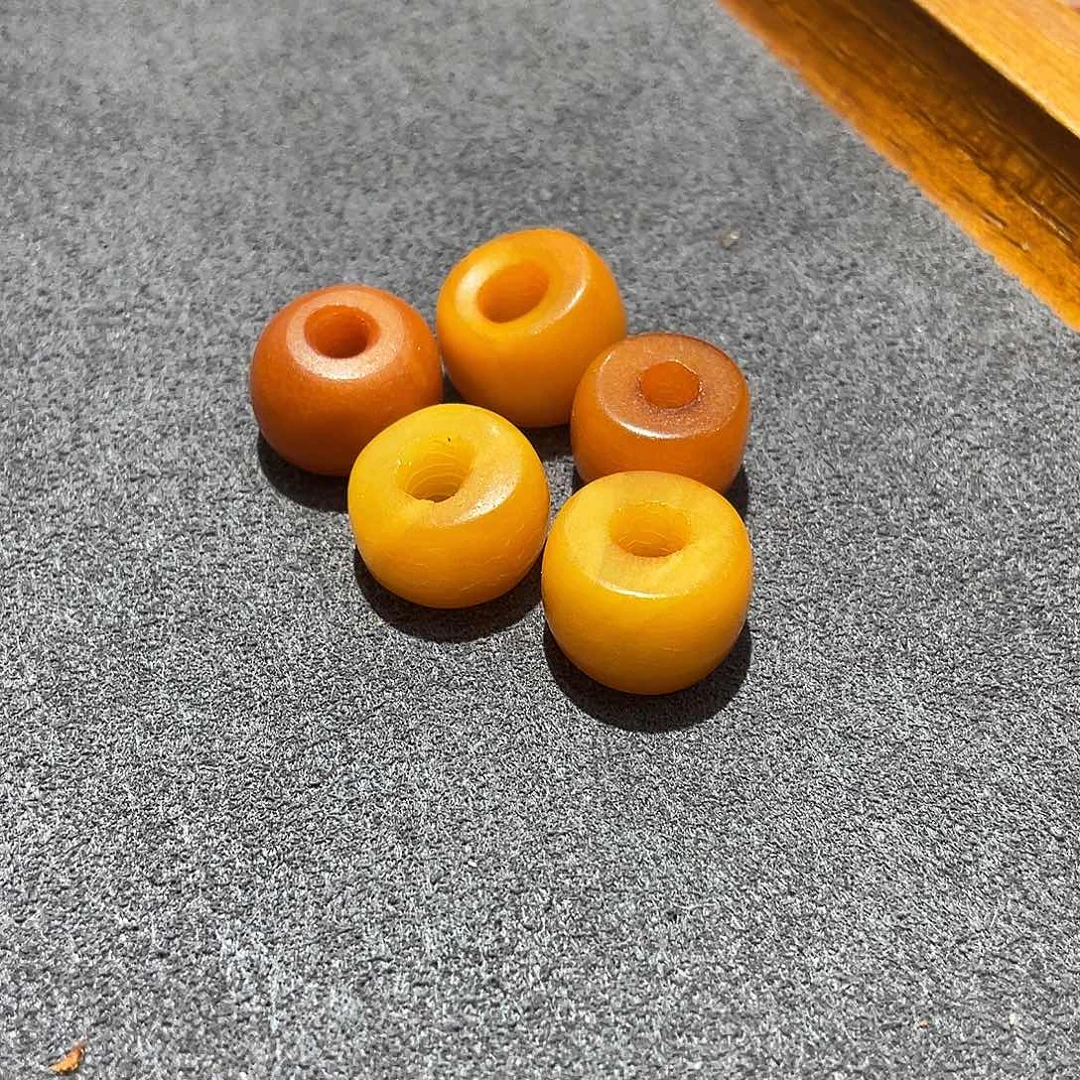 蜜蜡未镶嵌颈饰老蜜蜡马蹄珠5颗直径9+