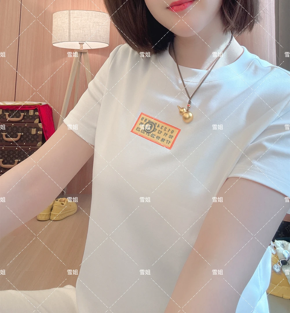 雪姐服饰「刺绣数字T」夏季圆领刺绣数字短袖时尚显瘦百搭上衣T恤