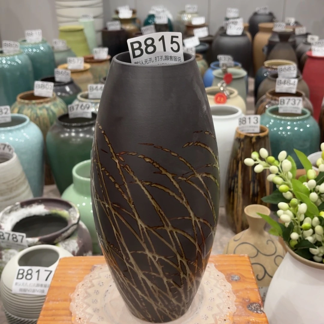 摆件815 景德镇陶瓷花瓶高30口7