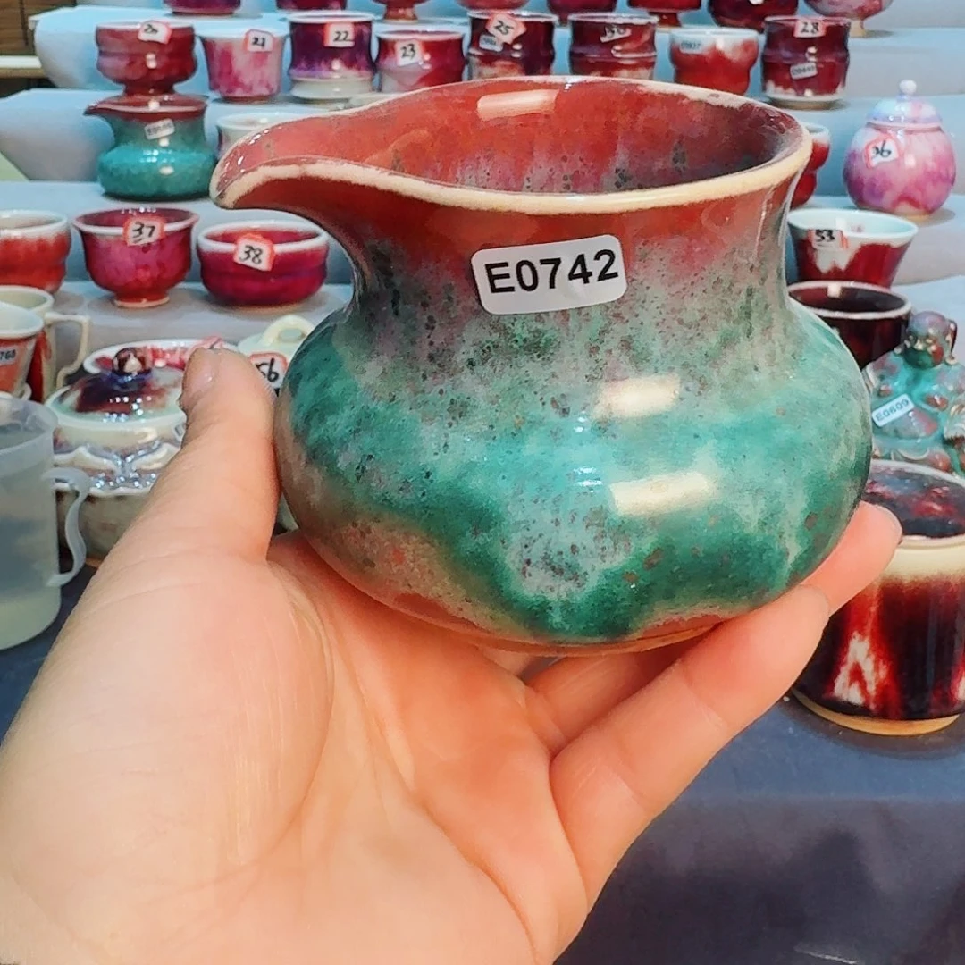 瓷片微瑕钧瓷主人杯摆件工艺品