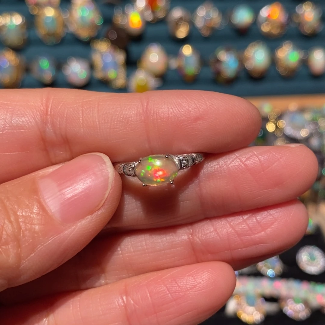 欧泊银S925镶嵌戒指