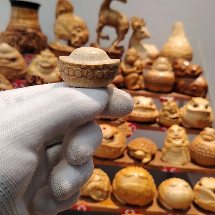 竹竹根雕纯手工雕刻元宝