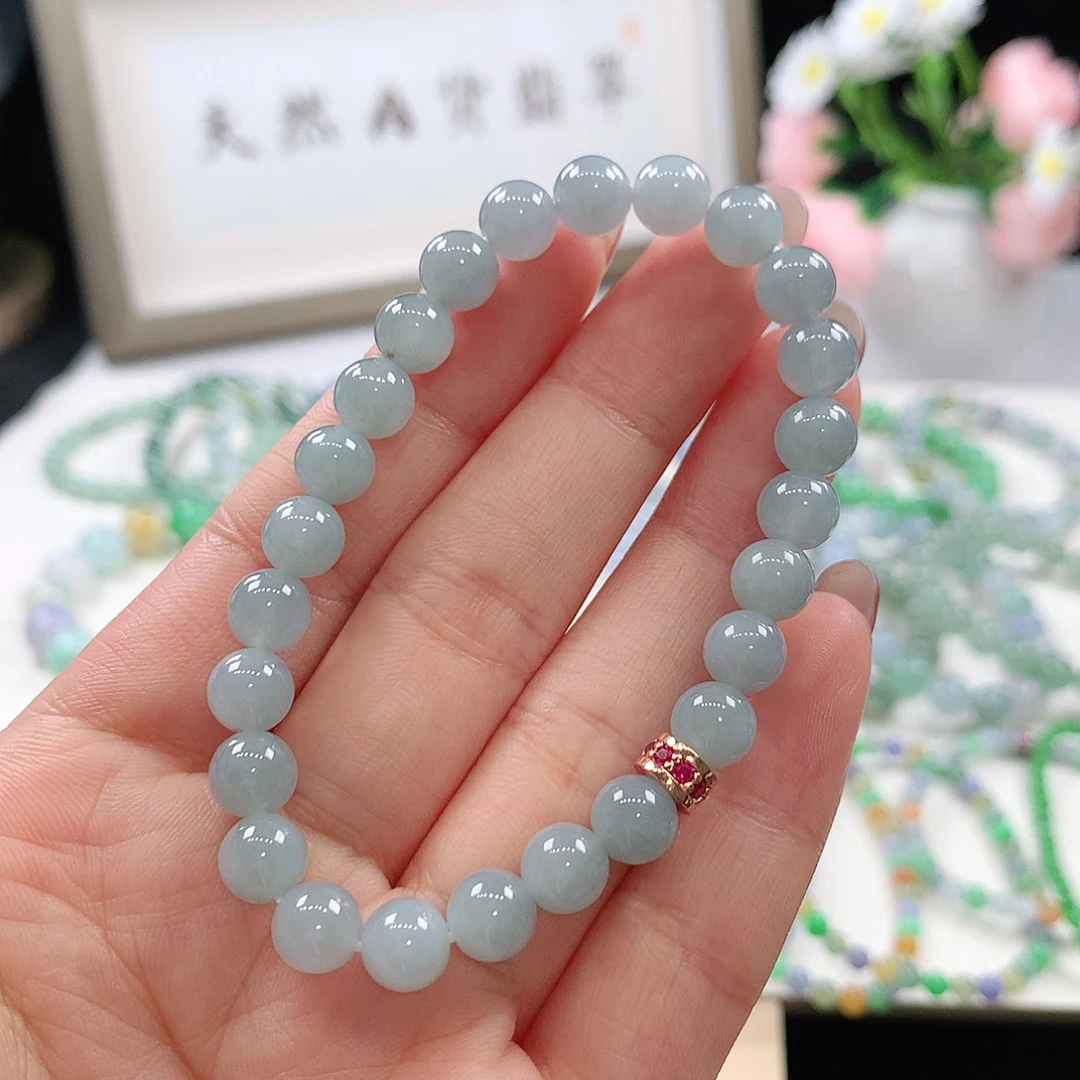 翡翠未镶嵌手链手链7mm