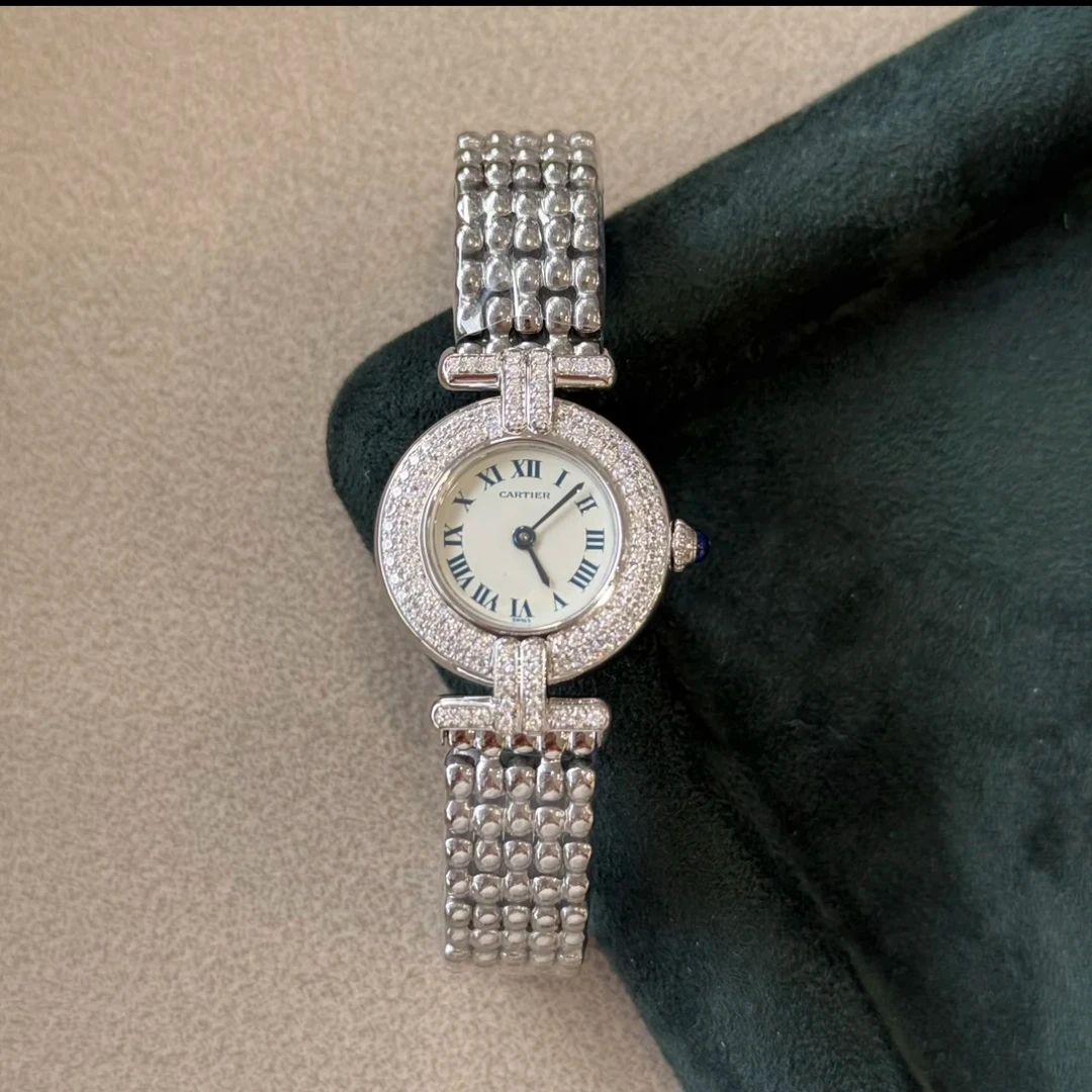 95新 Cartier/卡地亚 小旋风/石英/24mm/女表复古简约/后镶钻