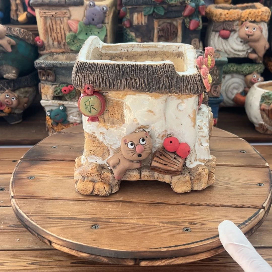 红陶嘻哈多肉花盆