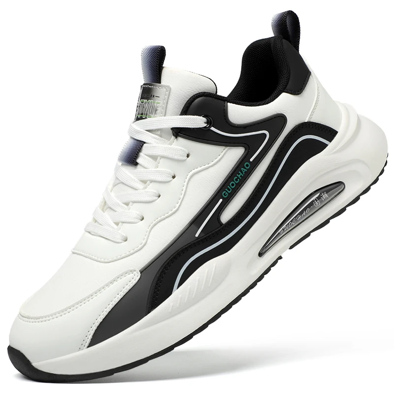 38-47大码鞋运动鞋男新款轻便皮面防水超轻男鞋防滑减震跑步鞋