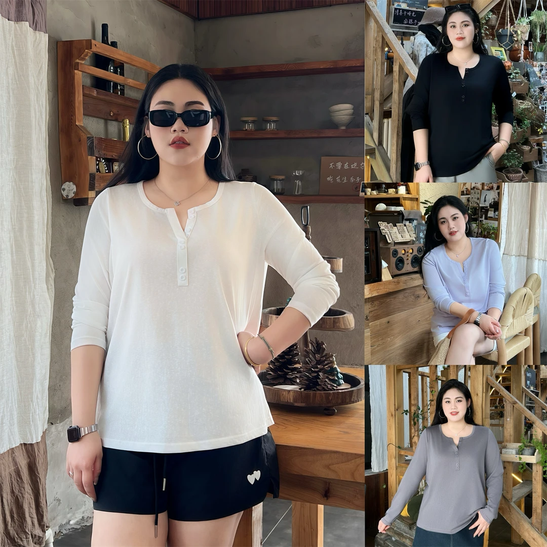 断码捡漏~马赛海岸 / 莱赛尔雪花棉夏季长袖T 14875花契大码胖mm