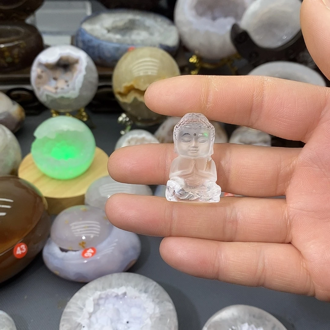 摆件未镶嵌紫晶水晶小佛